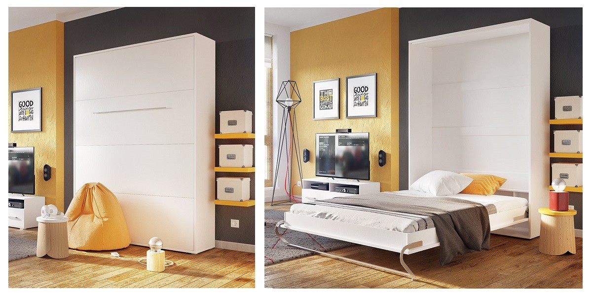 Smart concept 120 x 200 blank hvid vÃgseng vægsenge.dk